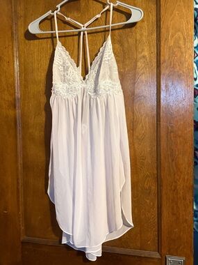 Linea Donatella Vintage White Slip Dress Lingerie Nightgown
